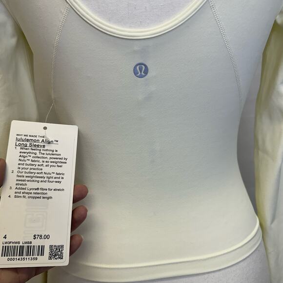 Lululemon V-Neck Long Sleeve Crop Top Size 4 NWT - Picture 4 of 10